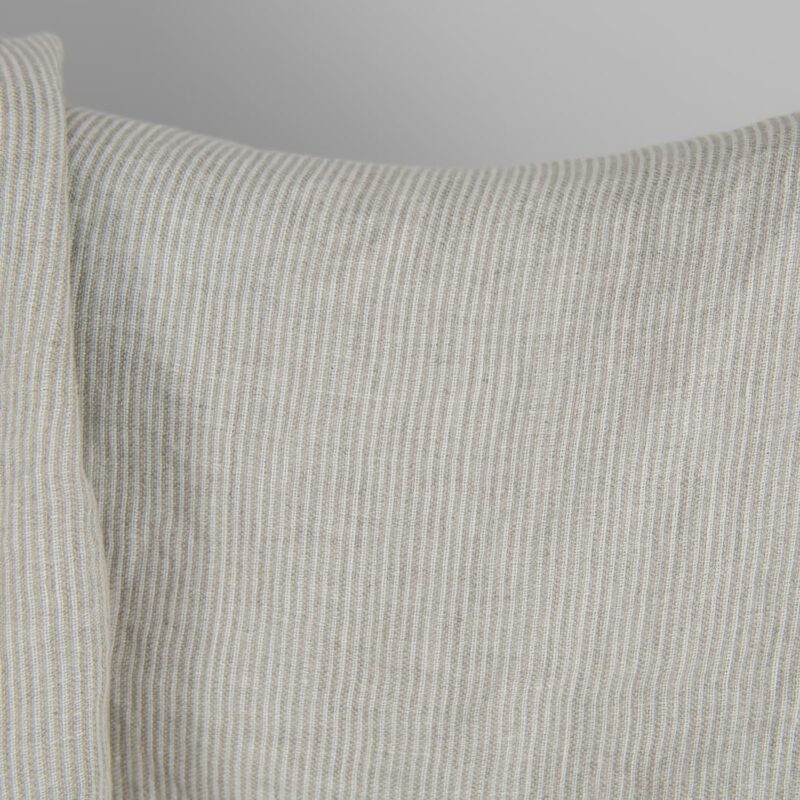 Washed linen fabric in natural and white colour stripes small pattern