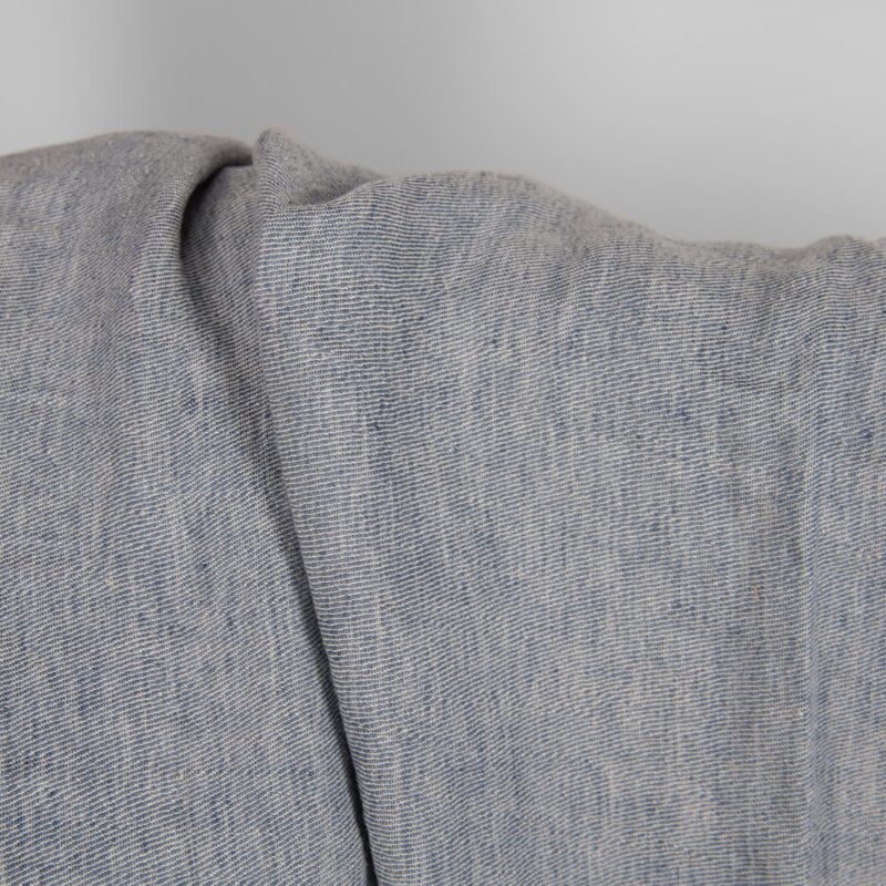 Washed linen fabric blueish grey colour double-sided product photo