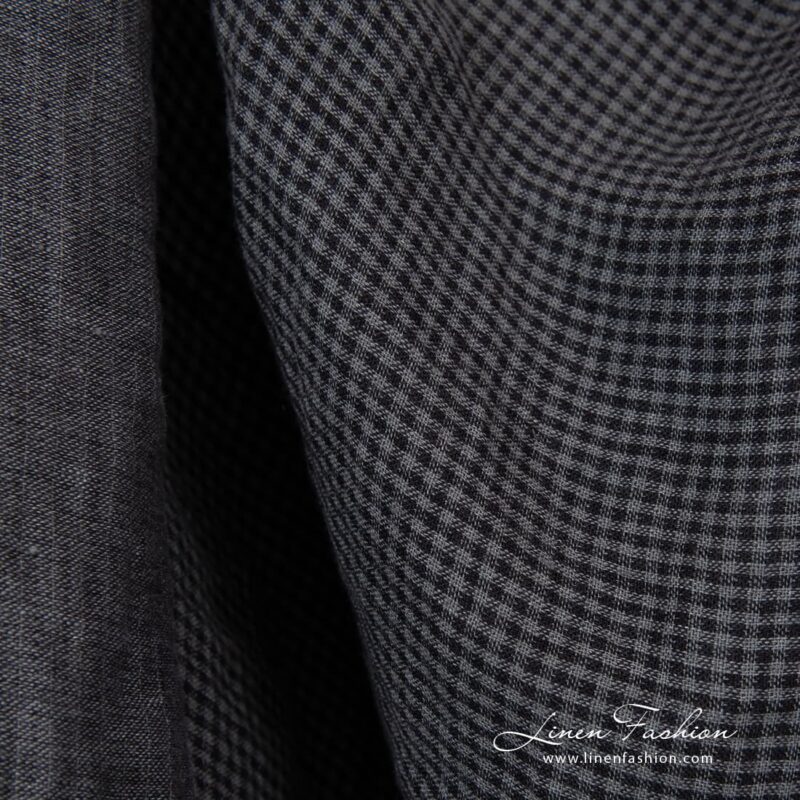 Double sided 100% linen fabric in grey.