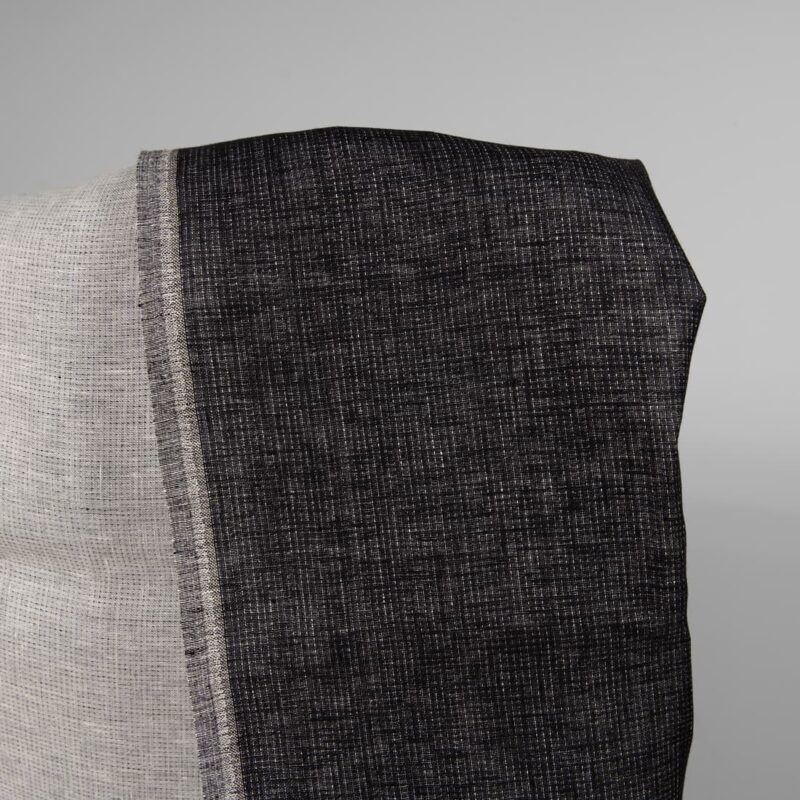 Linen double-sided fabric black white mix pure linen