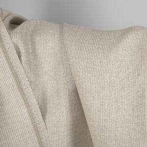 Linen fabric natural and white narrow stripes, 150cm