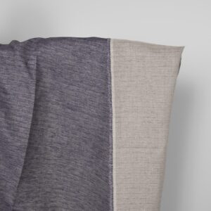 Linen fabric cobalt blue and beige double-sided