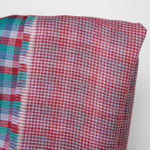 Leinenstoff mit doppelseitig Karos Rot, Grün, Blau