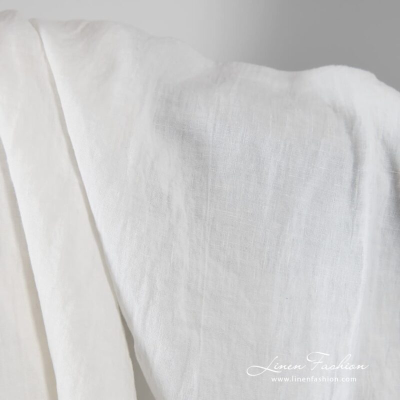 Off-white linen fabric, washed