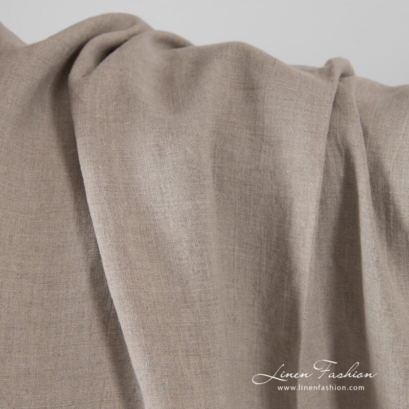Linen fabric in natural color, specially washed to increase softness