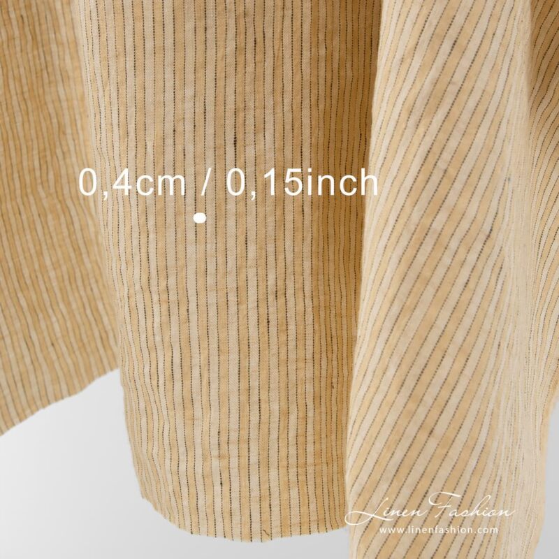 Washed linen fabric in pale yellow-