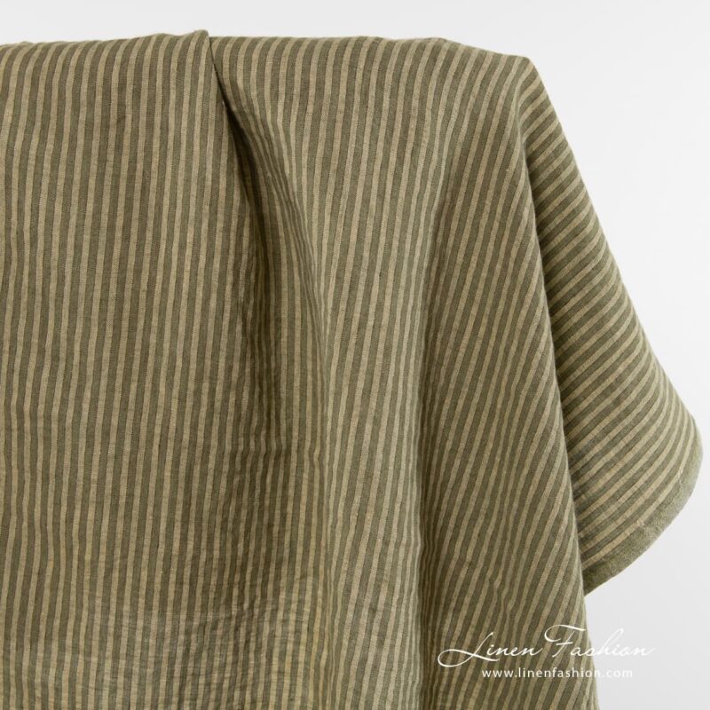 100% linen fabric in stripes.