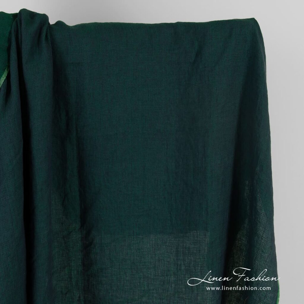 Blue-green linen fabric