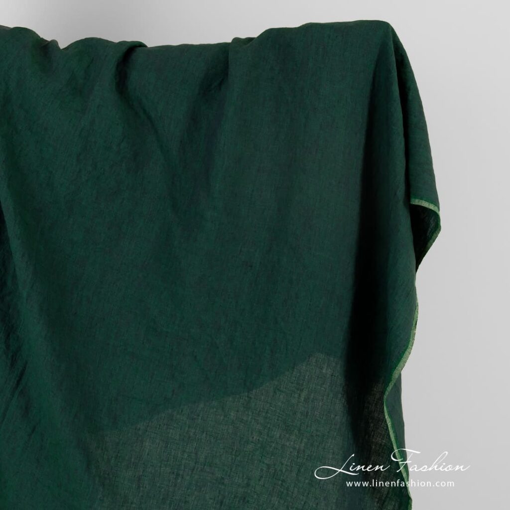 Bluish green linen fabric