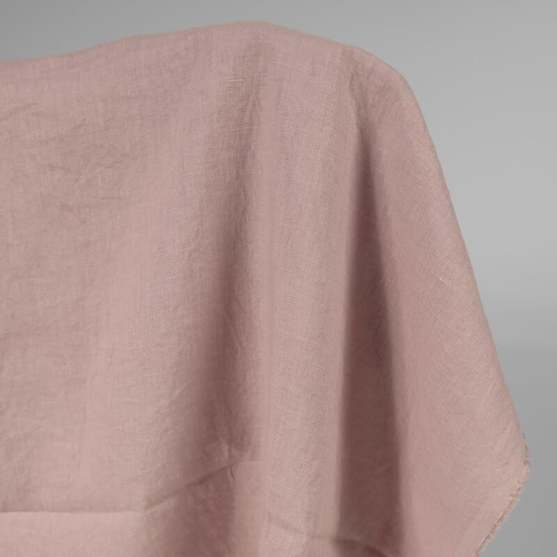 Washed linen fabric light lilac colour 145cm