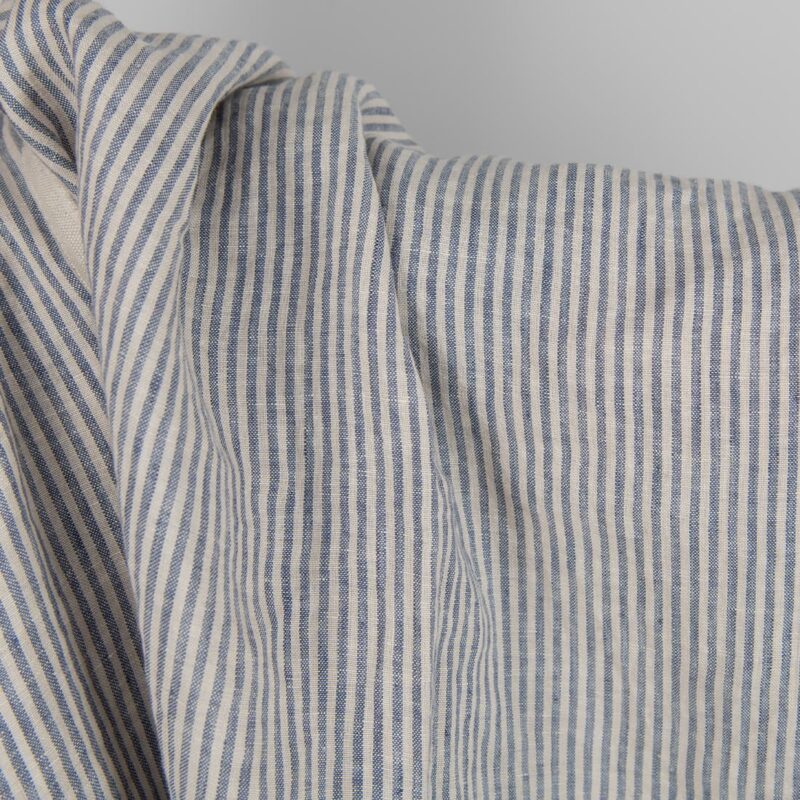 Washed linen fabric with brownish and blueish grey stripes product photo