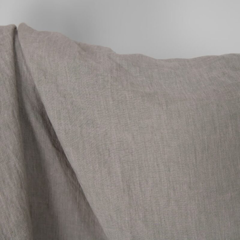 Washed linen fabric greenish lilac, plain weave