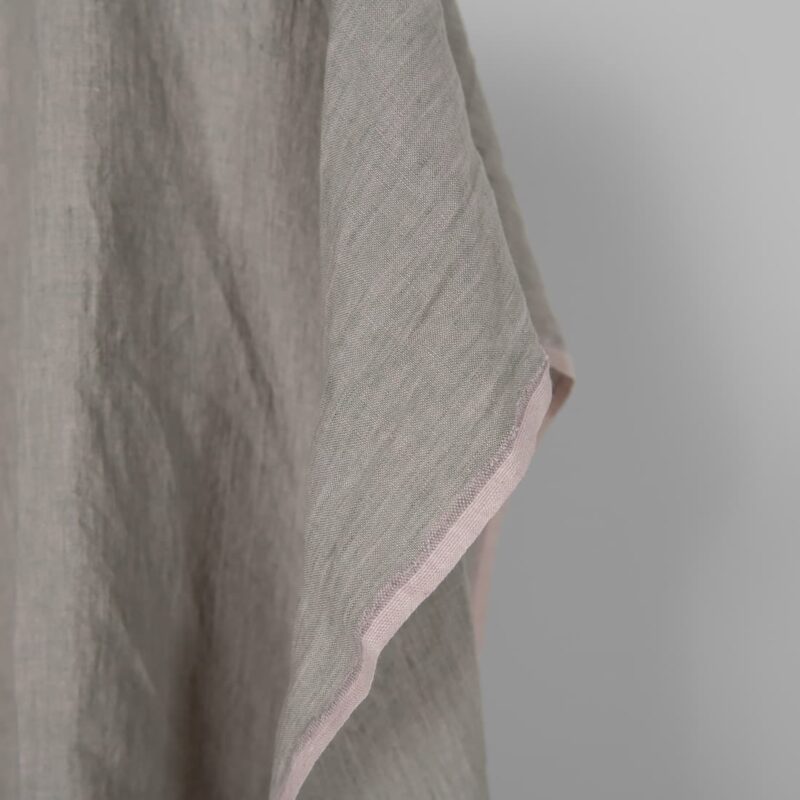 Washed linen fabric greenish lilac, melange