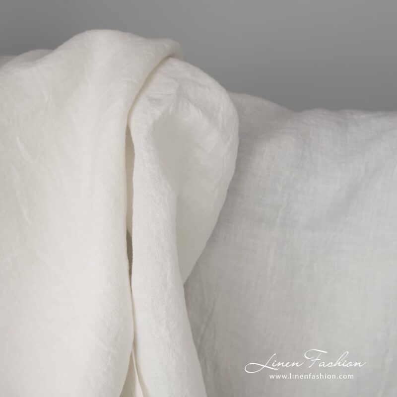 Extra wide washed linen fabric is light, dense and durable