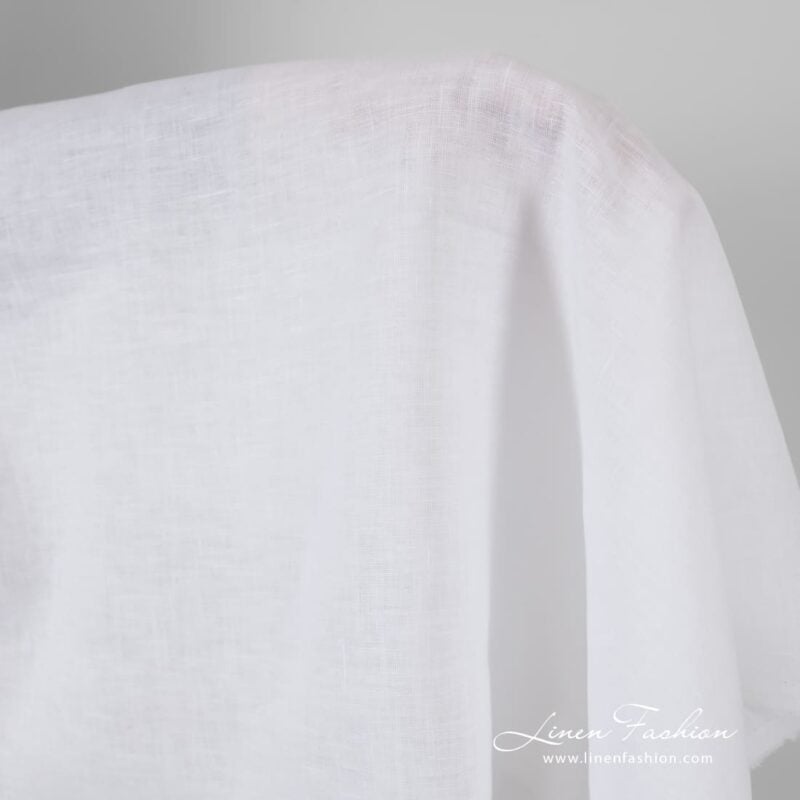 100% linen fabric in optical white
