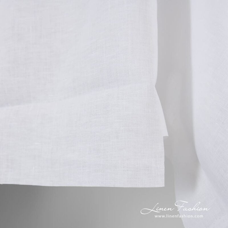Linen fabric in optical white color