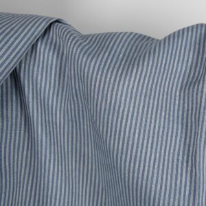 Linen fabric with blue stripes product photo