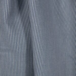 Linen fabric with blue stripes close up detail
