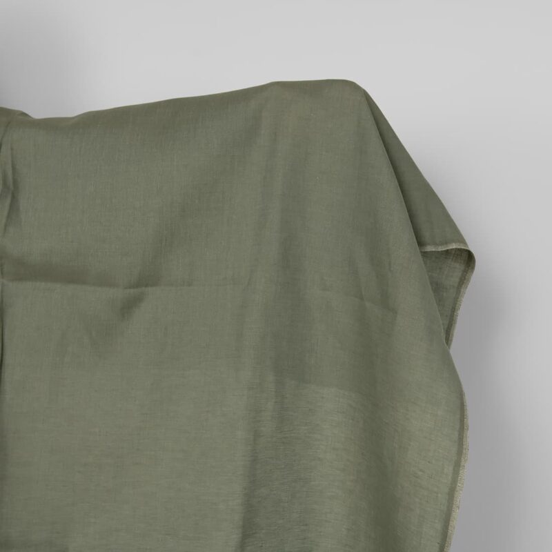 Linen fabric grey green melange