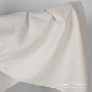 Breiter Leinenstoff mit naturgrauen Karos 4 Wide white flax melange linen fabric