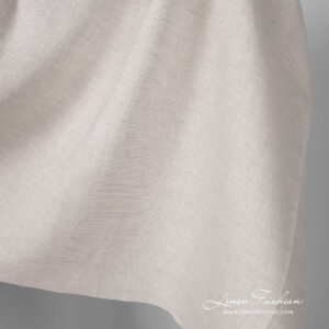 Breiter Leinenstoff mit naturgrauen Karos 6 Pure linen fabric in natural grey and white colour