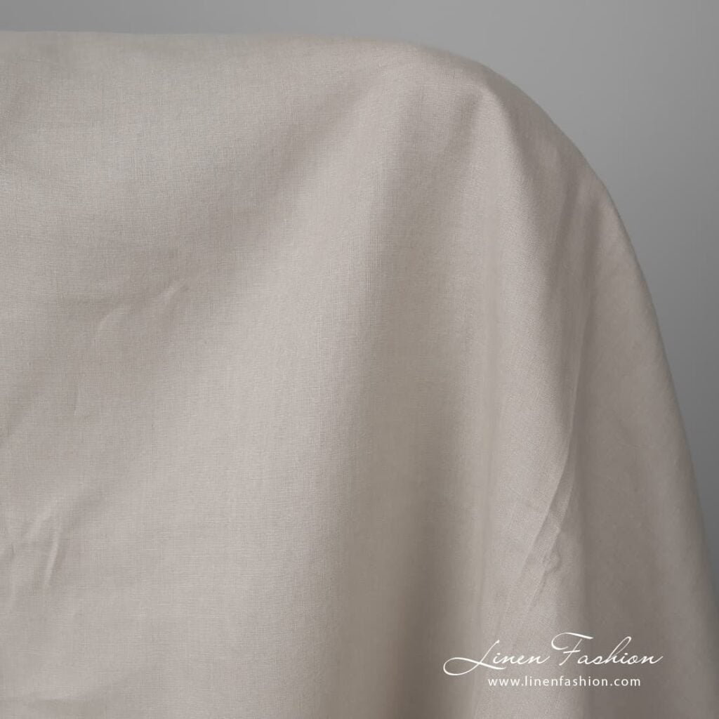 Wide linen fabric yellowish brown colour