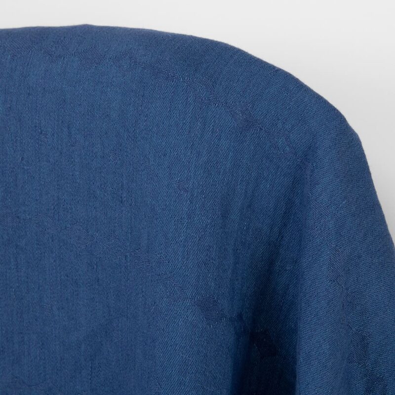 Leinenstoff graublau dezente Rauten, gewaschen – Bild 2