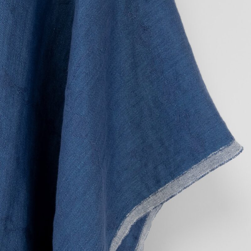 Leinenstoff graublau dezente Rauten, gewaschen – Bild 4