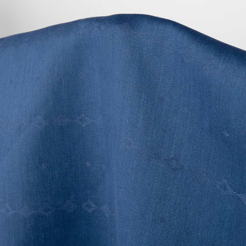 Leinenstoff in Graublau mit dezenten Rautenmustern – Bild 3