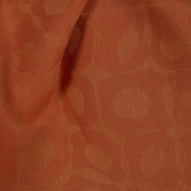 Leinenstoff orange Jacquard mit Kreisemotiv