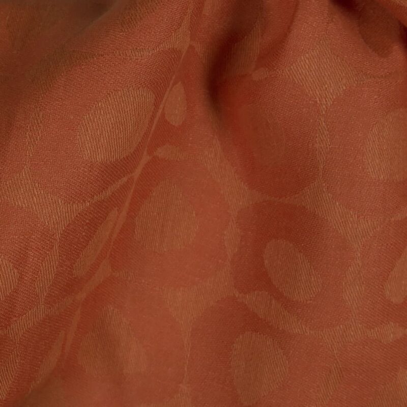 Leinenstoff orange Jacquard mit Kreisemotiv – Bild 2