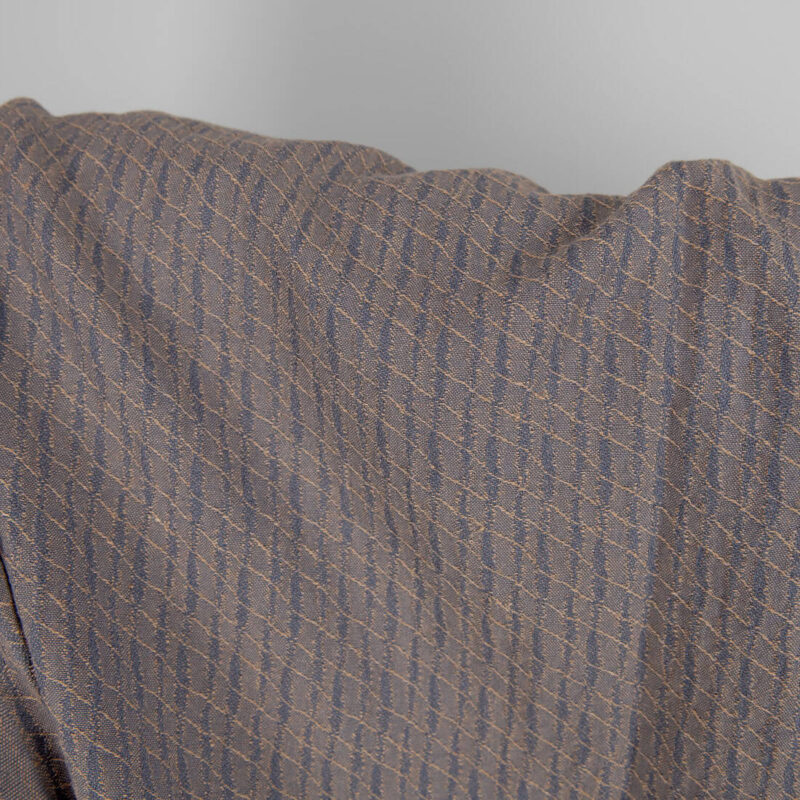 Washed linen cotton fabric blueish grey and brown pattern product photo