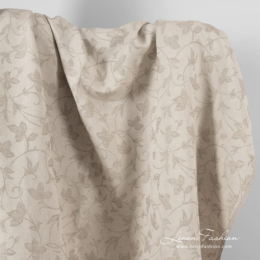 Jacquard linen cotton fabric