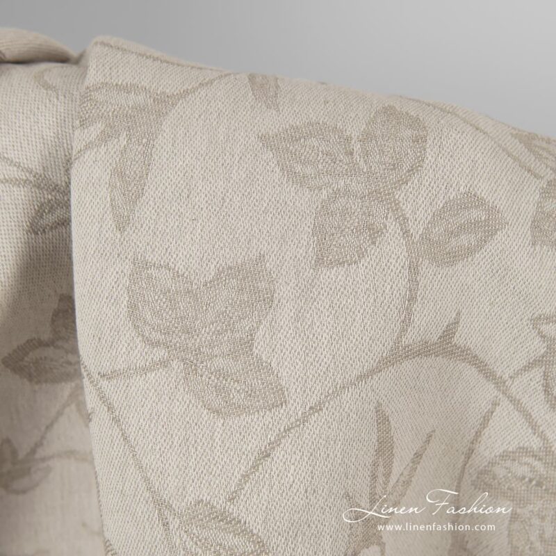 Linen cotton fabric in double-sided jacquard