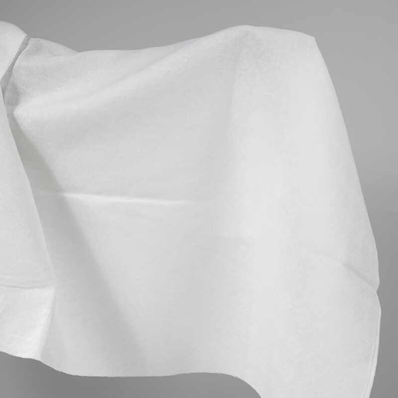 Linen cotton fabric optic white rhombus pattern