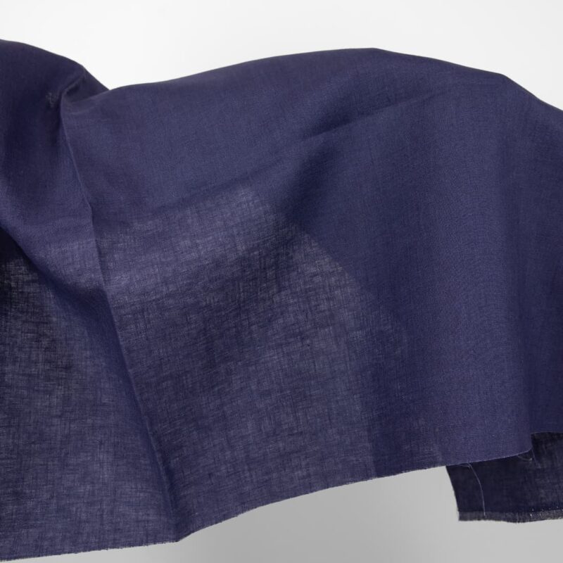 cobalt blue linen fabric, plain weave