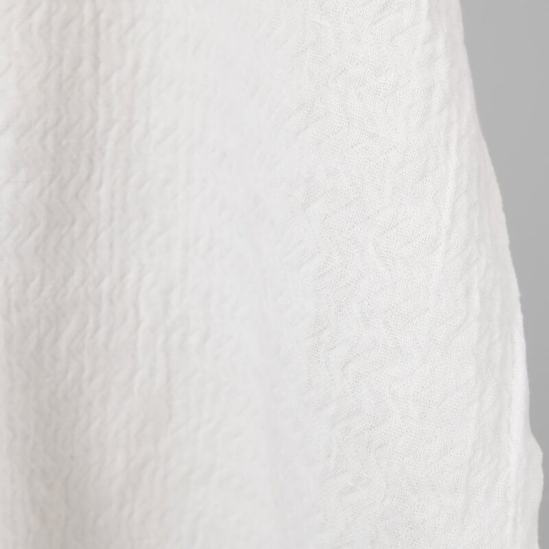 white linen cotton fabric zigzag, 240gr/m2.