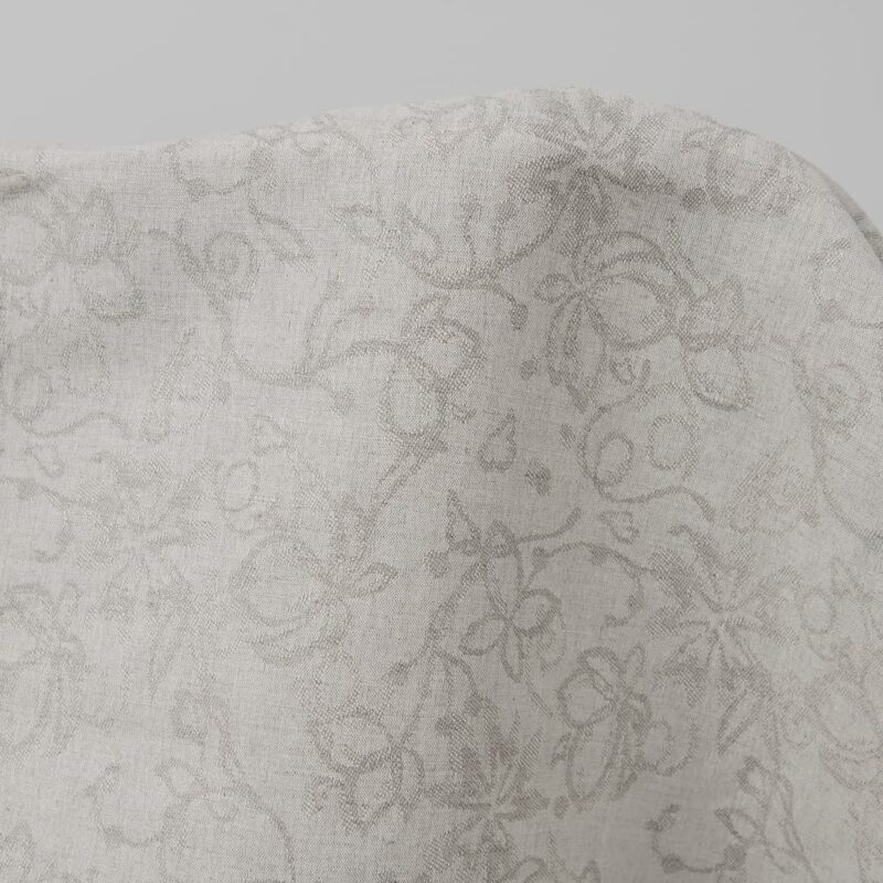 Natural colour linen cotton jacquard fabric with flowers product photo