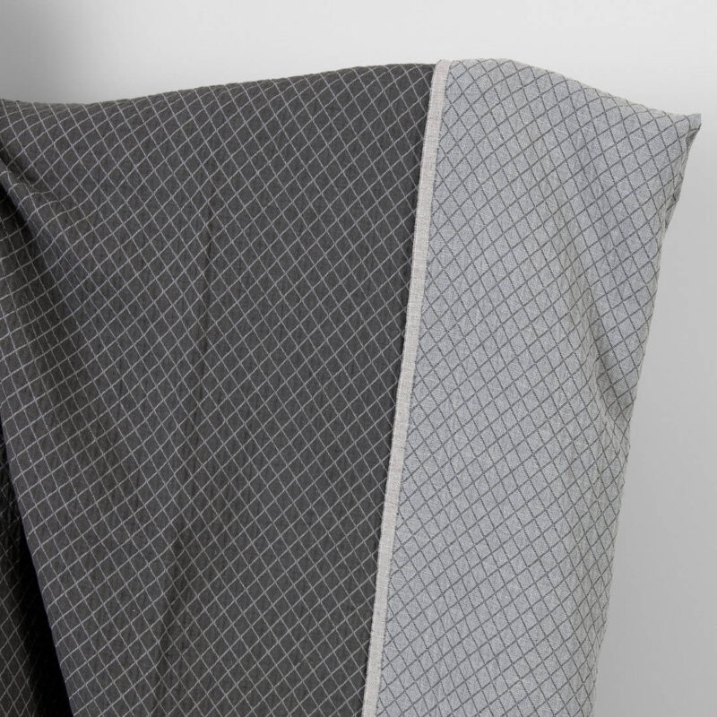 Washed linen cotton fabric diamond jacquard