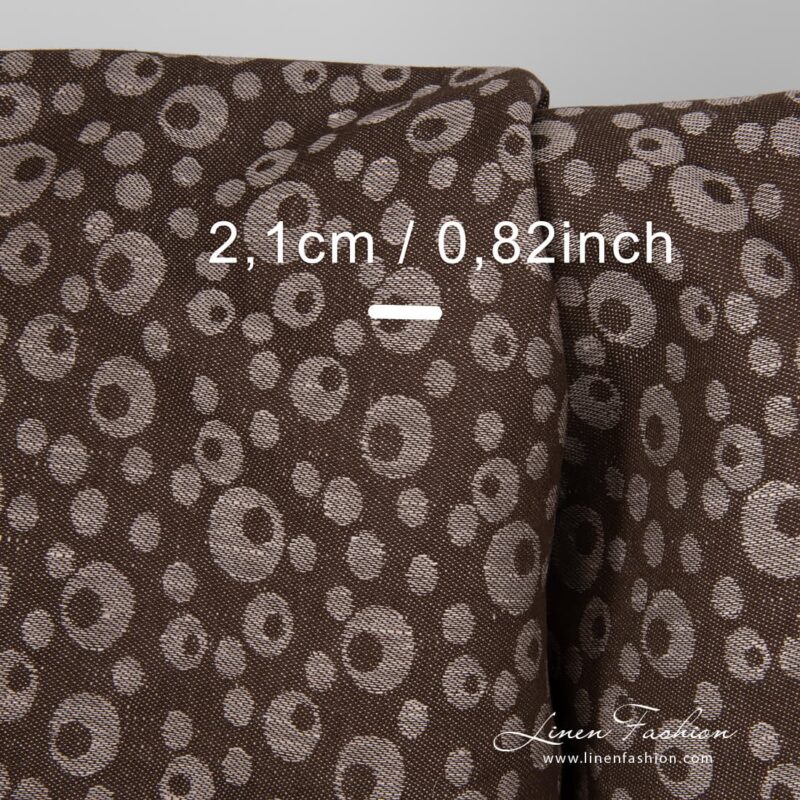 Linen cotton fabric in brown colour.
