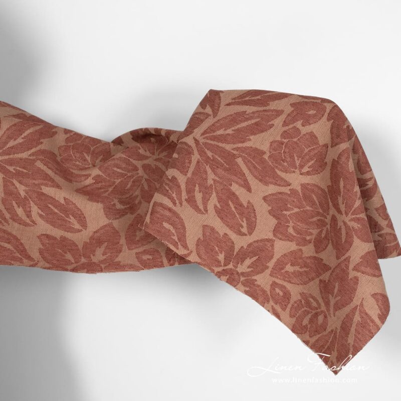 Brown linen cotton fabric