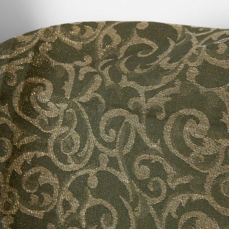 Leinen-Baumwollstoff grün, naturfarben Jacquard goldglänzend – Bild 4