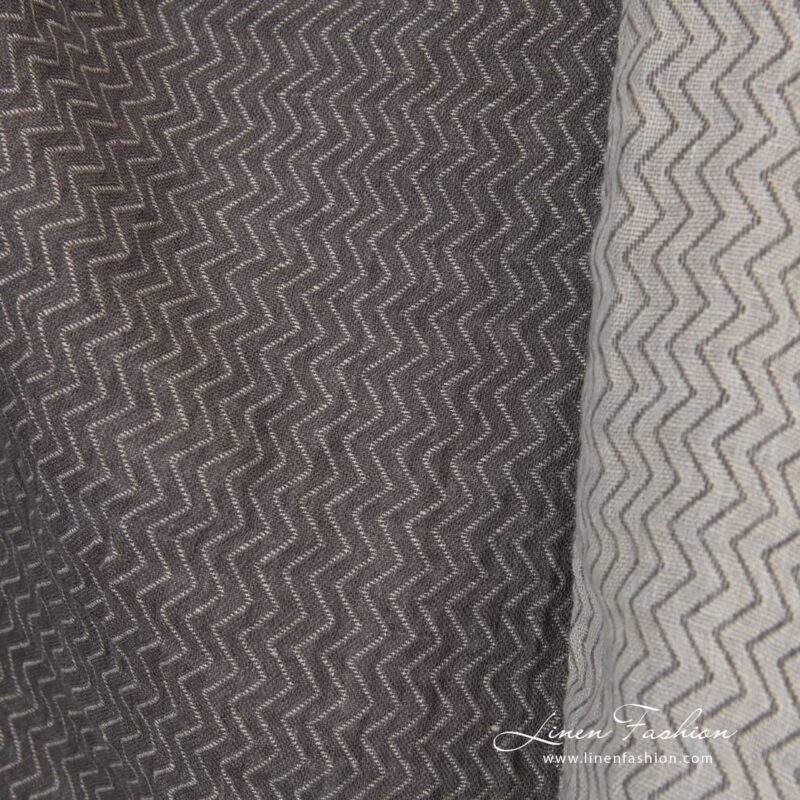 Grey dyed linen fabric.