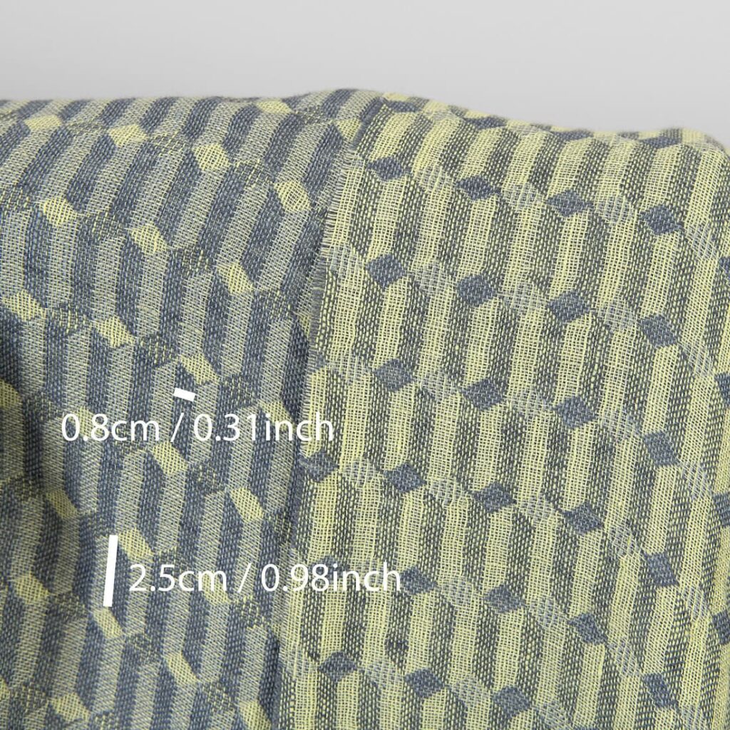 Leinenstoff grau-hellgelb gemustert gewaschen 4 Washed linen fabric grey yellow, with measurements