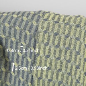 Leinenstoff grau-hellgelb gemustert gewaschen 8 Washed linen fabric grey yellow, with measurements