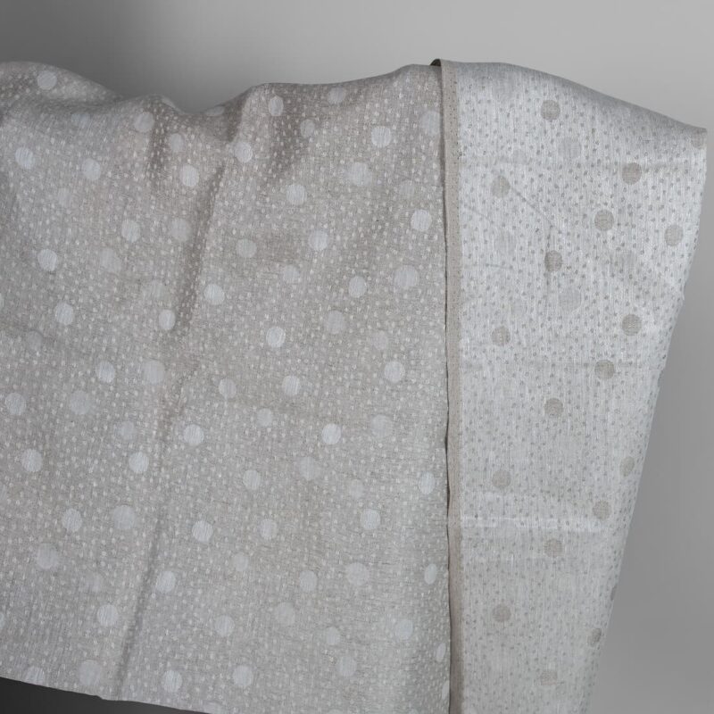 Grey linen fabric in bubble pattern