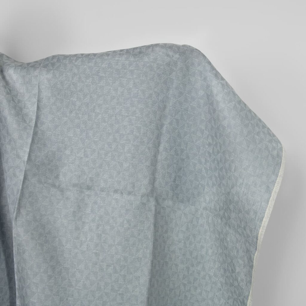 Linen fabric grey jacquard triangle pattern
