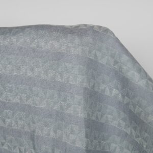 Linen fabric grey violet jacquard triangle pattern, 100% linen
