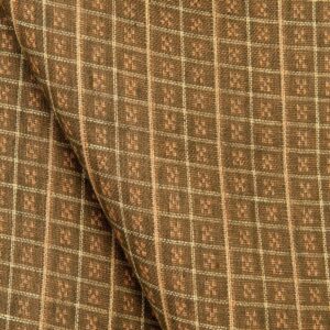 Leinenstoff mit beidseitigem Karomuster Braun und Lehm