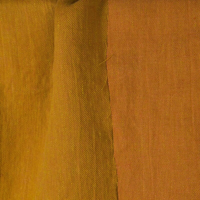 Leinenstoff vorgewaschen orange beidseitig